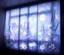 fresque-vitrail de 6 panneaux fixes (1.20 x 2.20 - 0.80 x 2.00)